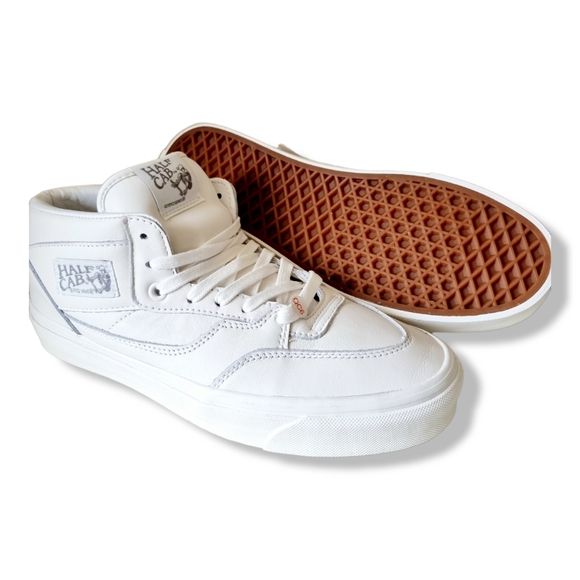Vans Half Cab 33 DX Vintage Leather in White & Grey UK 8 EUR 42 Men's US 9.0 - Picture 2 of 16